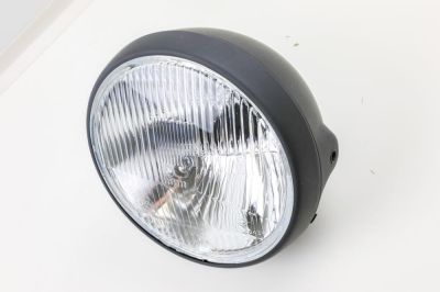 Scheinwerfer 7 Zoll British-Style seitliche Befestigung black